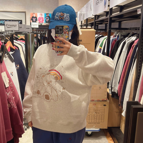 韓國 Ambler Rainbow Bear Embroidered Hoodie【AR055】 - STT Mall HK 靚太網購