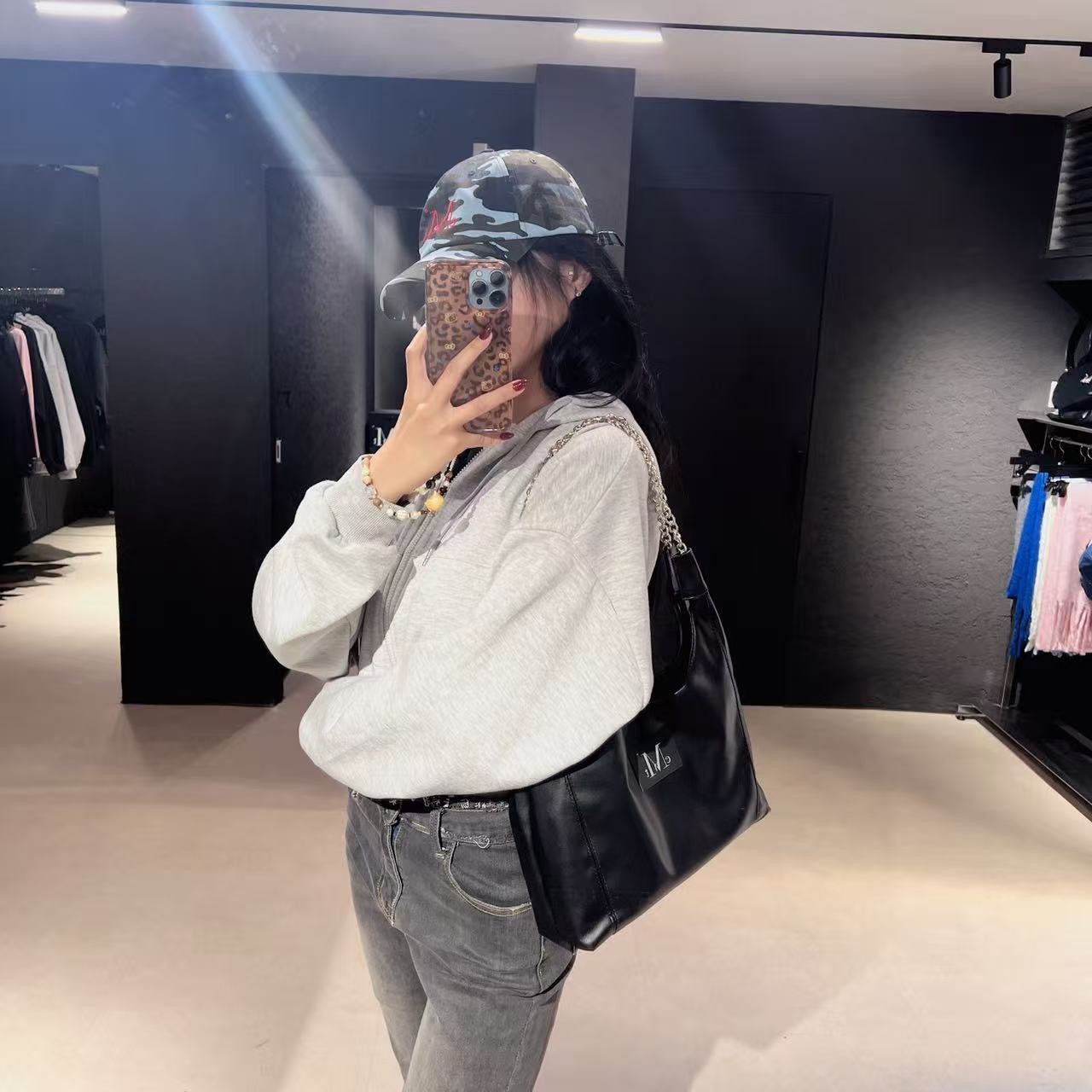 韓國 Mucent Glady Sliver Chain Leather Shoulder Bag【MU115】