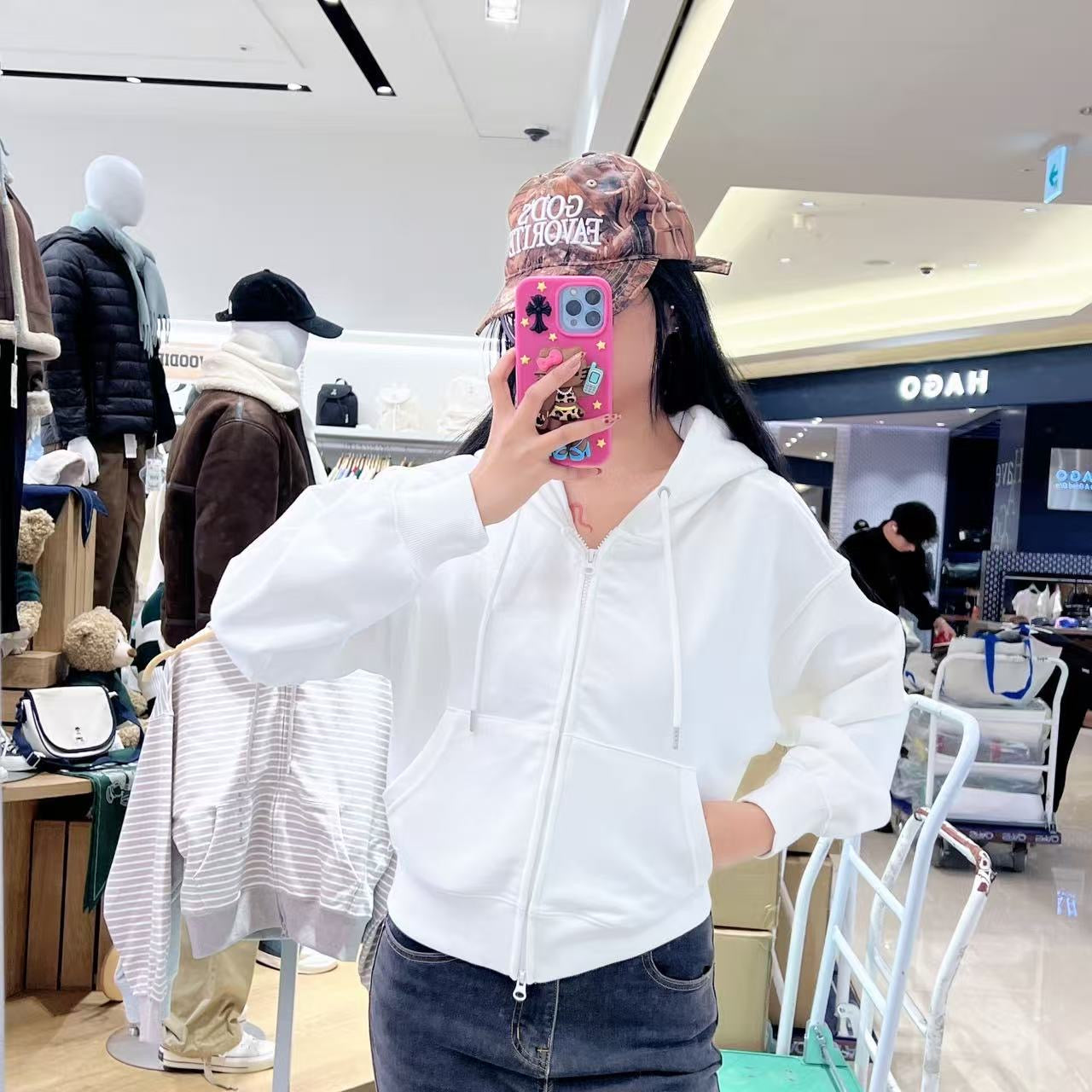 韓國 SPAO Women's 2-WAY Hooded Zip-Up【SP324】