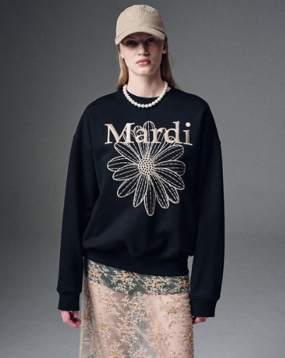 韓國 Mardi Mercredi SWEATSHIRT FLOWERMARDI NEEDLEWORK