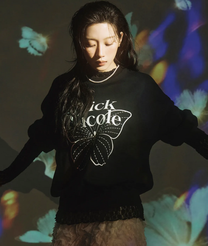 韓國 Nick Nicole BUTTERFLY SIGNATURE SWEATSHIRT【NN041】