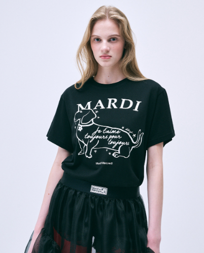 韓國 Mardi Mercredi TSHIRT SWING THE TAIL DDANJI FLOWER CHOKER