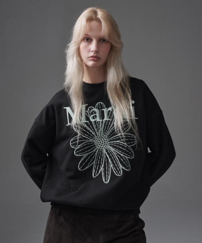 韓國 Mardi Mercredi SWEATSHIRT FLOWERMARDI NEEDLEWORK