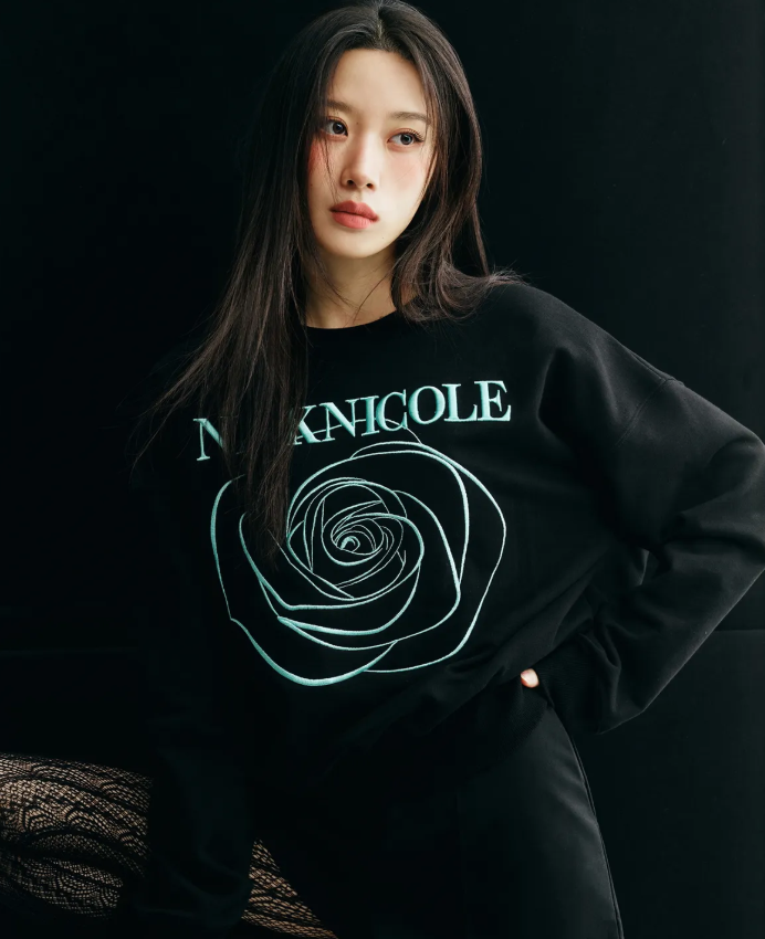 韓國 Nick Nicole VOLUME NICOLE ROSE SWEATSHIRT【NN040】