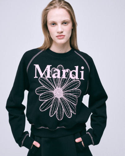 韓國 Mardi Mercredi SWEATSHIRT RAGLAN FLOWERMARDI【MM012】