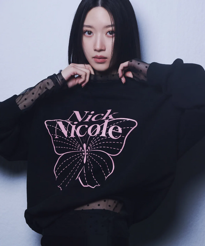 韓國 Nick Nicole BUTTERFLY SIGNATURE SWEATSHIRT【NN041】