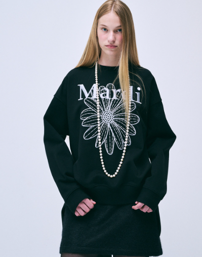 韓國 Mardi Mercredi SWEATSHIRT FLOWERMARDI NEEDLEWORK