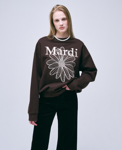 韓國 Mardi Mercredi SWEATSHIRT FLOWERMARDI NEEDLEWORK