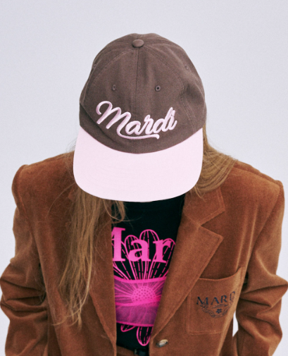 韓國 Mardi Mercredi CAP MARDI VINTAGE LOGO TWO TONE - STT Mall HK 靚太網購 -- BROWN PINK