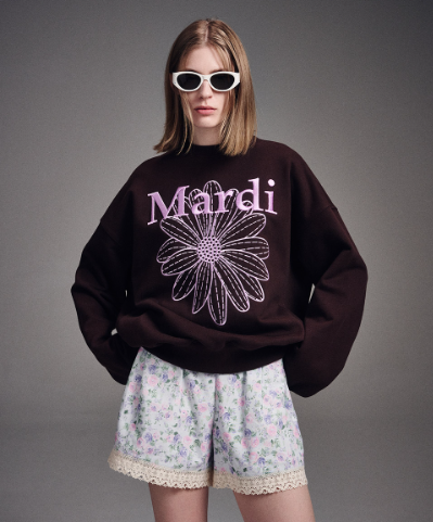 韓國 Mardi Mercredi SWEATSHIRT FLOWERMARDI NEEDLEWORK