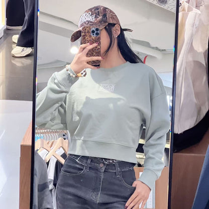 韓國 Marithe Francois Girbaud W Small Classic Logo Crop Sweatshirt【MF661】