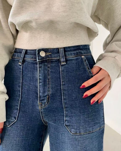 韓國 HowLuk 牛仔褲 刷薄毛 (冬季款)【H2508_1】