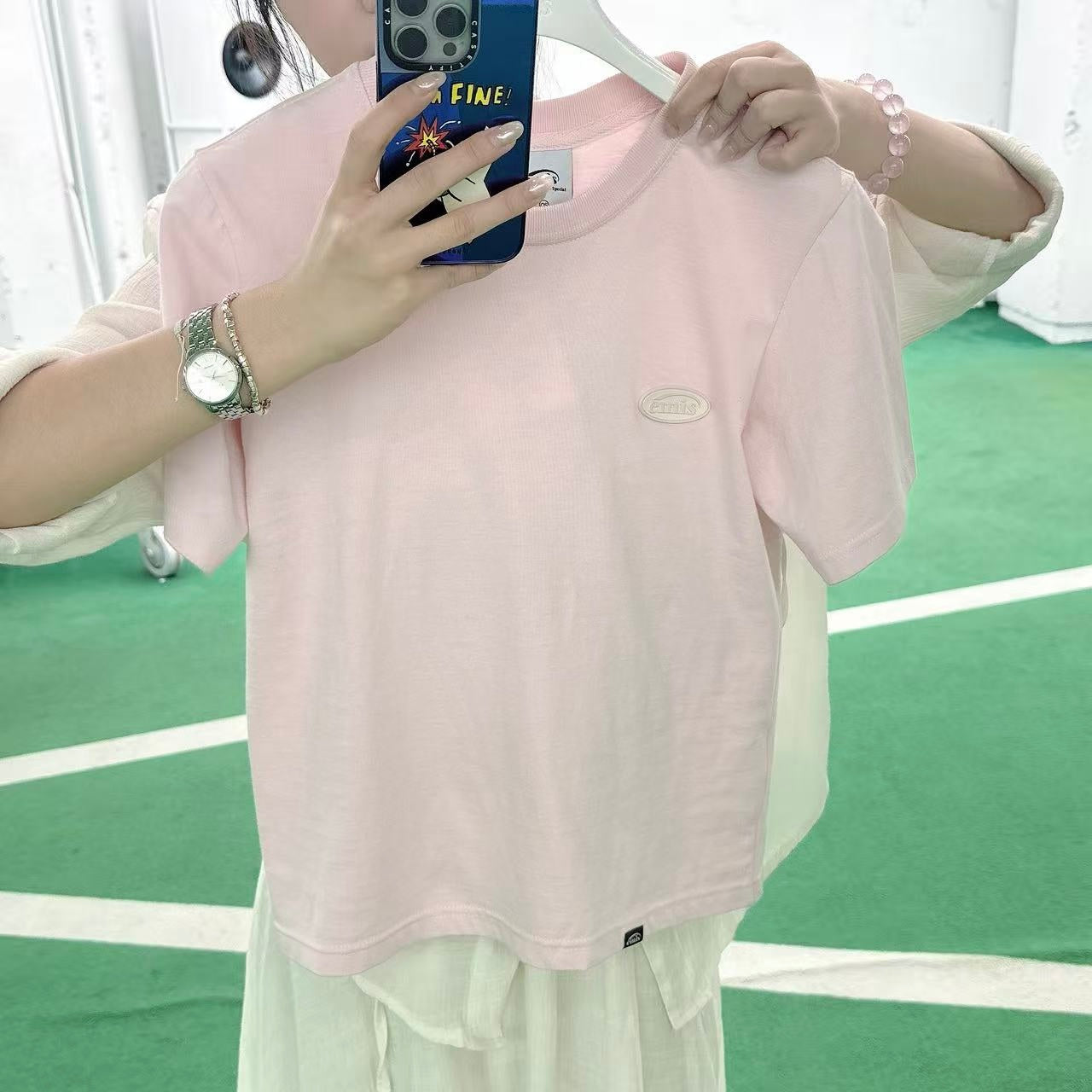 【現貨】韓國 EMIS W Rubber Patch T-Shirt【ES089】