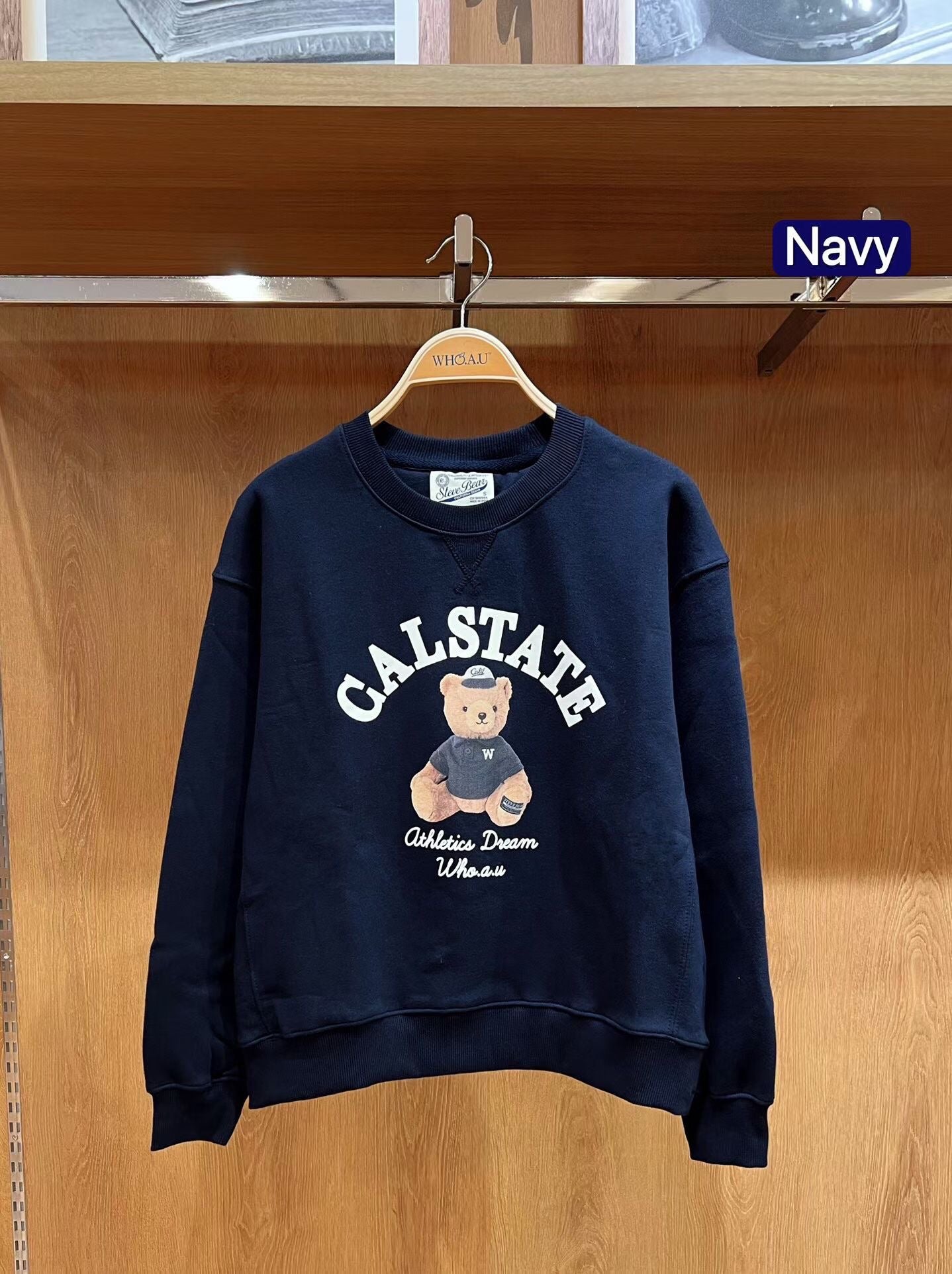 韓國 WhoAU Steve Bear Photo Sweatshirt【WA080】