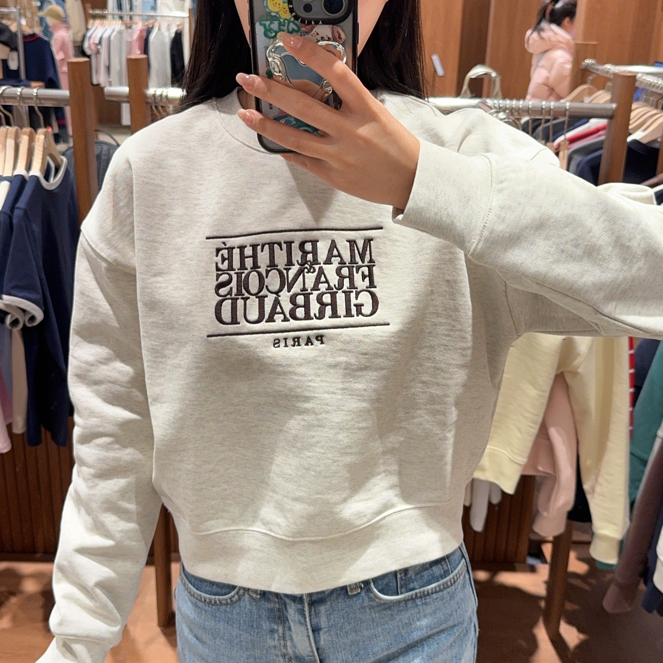 韓國 Marithe Francois Girbaud W CLASSIC LOGO CROP SWEATSHIRT【MF323】