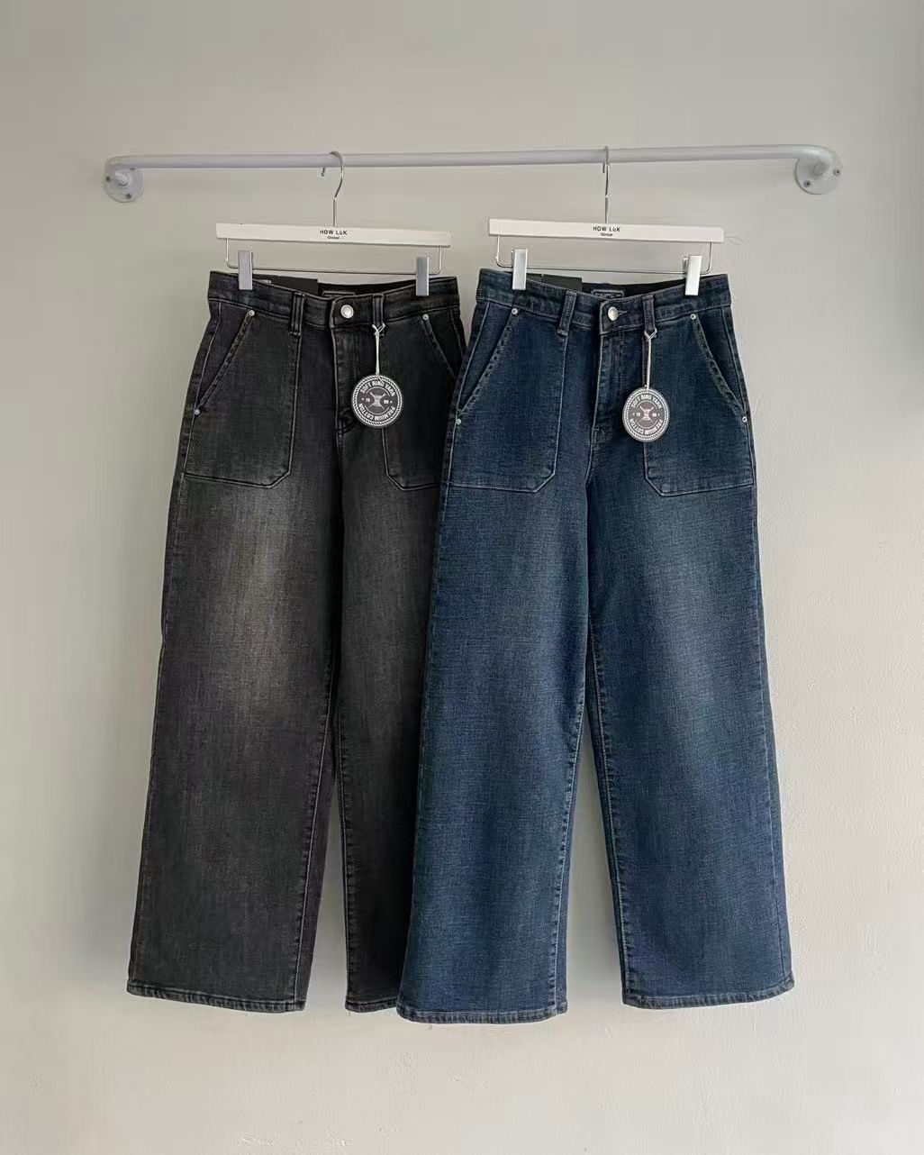 韓國 HowLuk 牛仔褲 刷薄毛 (冬季款)【H2508_1】