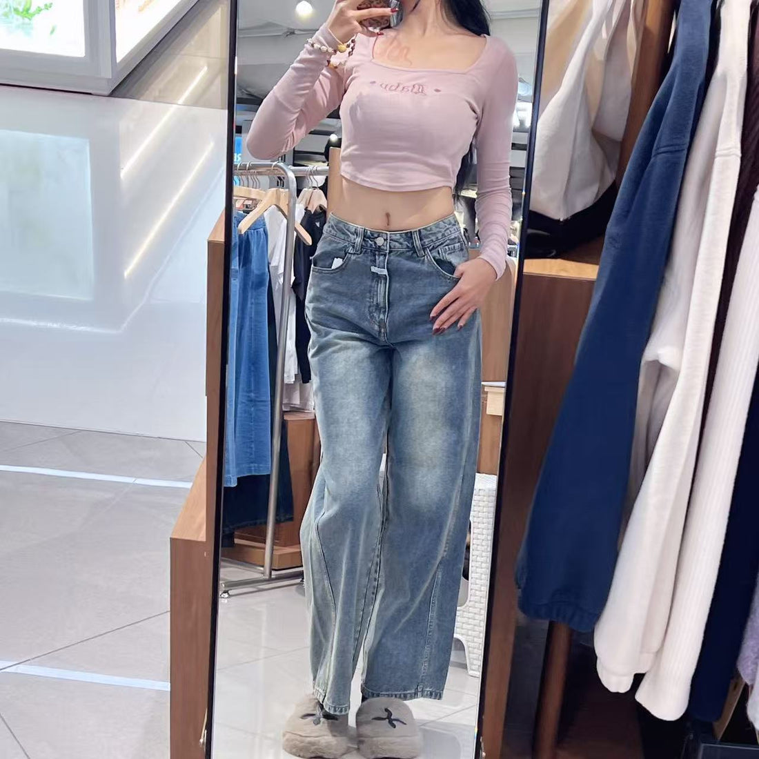 韓國 Marithe Francois Girbaud W Vintage Washed Denim Pants【MF733】