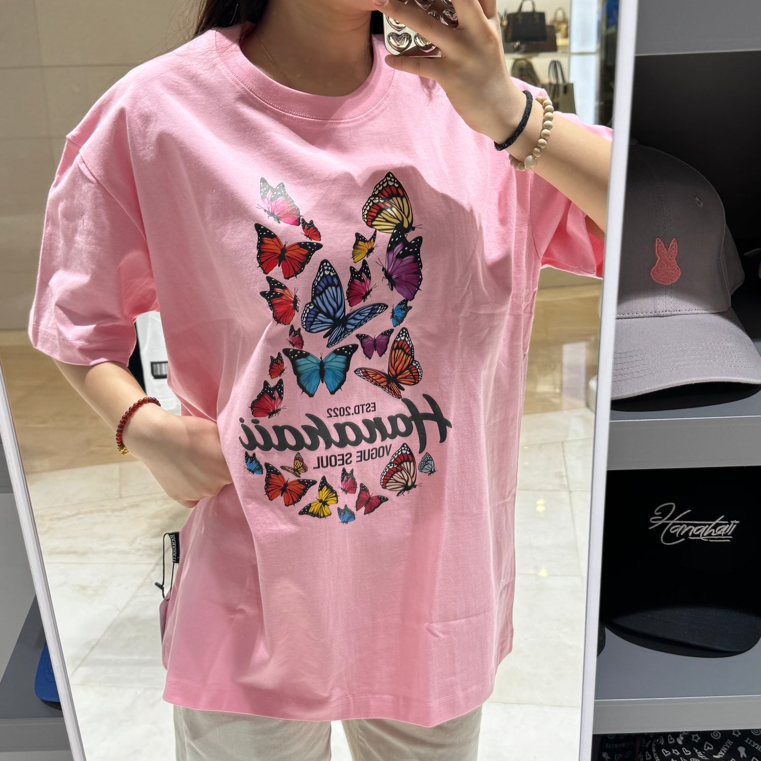 韓國 HANAHAII 蝴蝶圖案 T-shirt【HA024】 - STT Mall HK 靚太網購