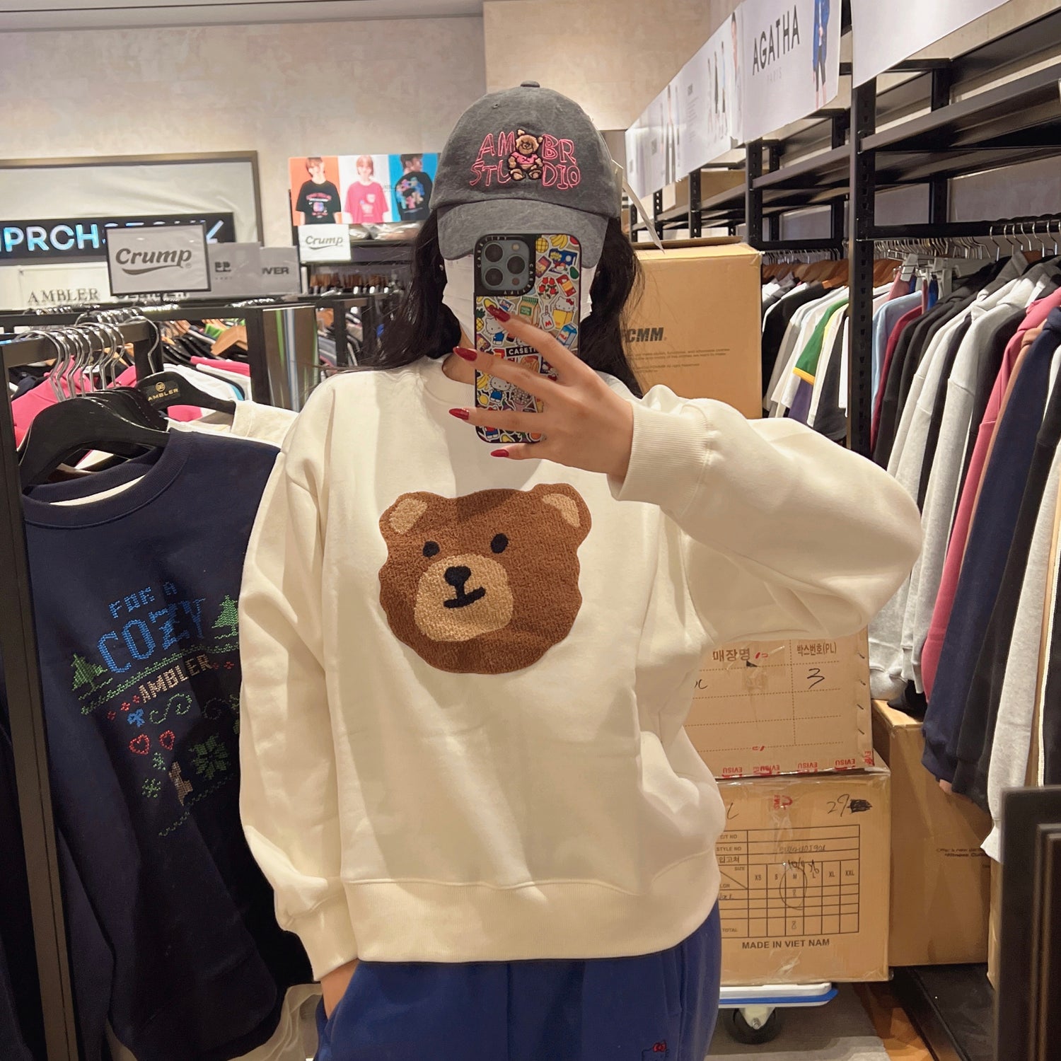 韓國 Ambler Boucle bear Sweatshirt【AR037】 - STT Mall HK 靚太網購