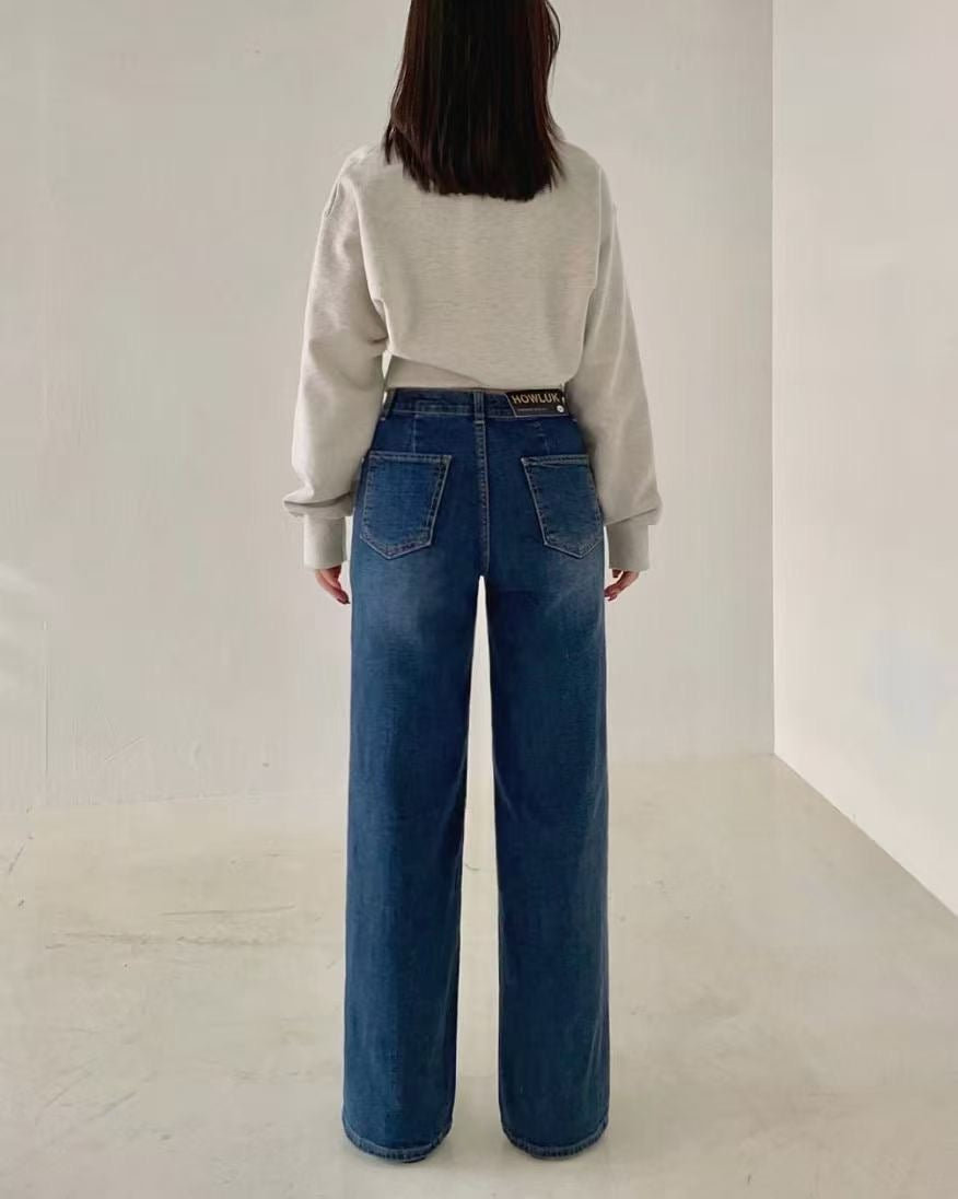 韓國 HowLuk 牛仔褲 刷薄毛 (冬季款)【H2508_1】