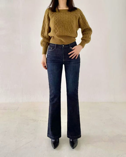 韓國 HowLuk 牛仔褲 刷薄毛  (冬季款)【H2519_1】