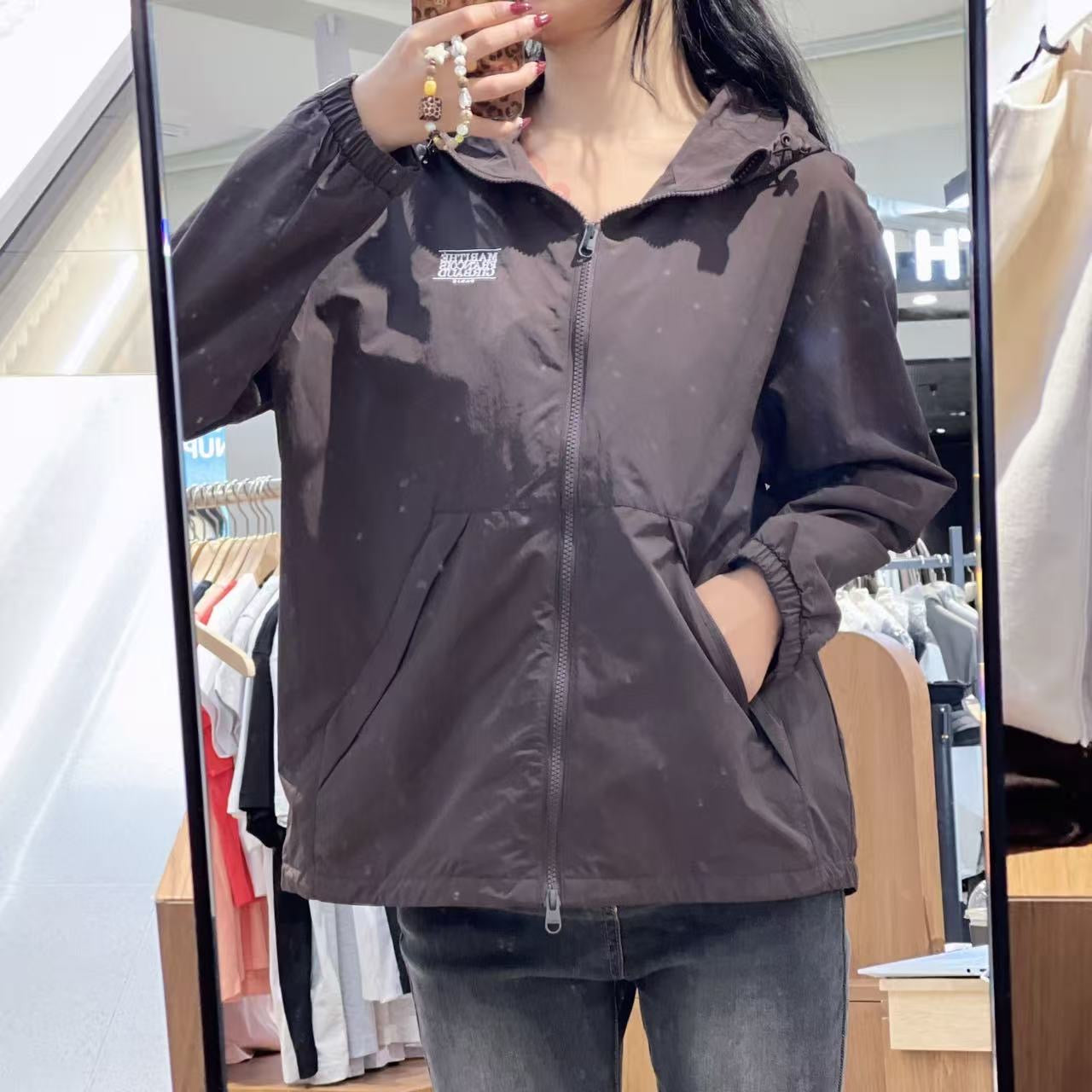 韓國 Marithe Francois Girbaud Classic Logo Over Fit Hooded Windbreaker【MF659】