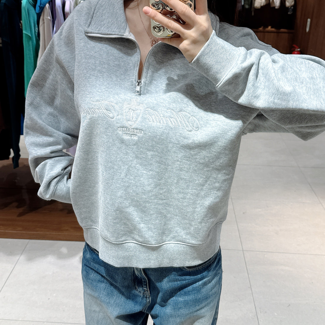 韓國 Marithe Francois Girbaud Half Zip-Up Sweatshirt 【MF213】