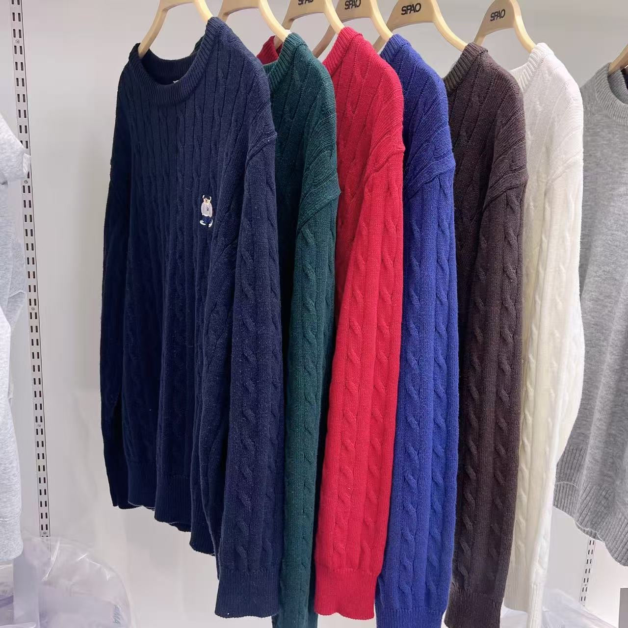 韓國 SPAO Woody Cable Round Neck Sweater【SP299】