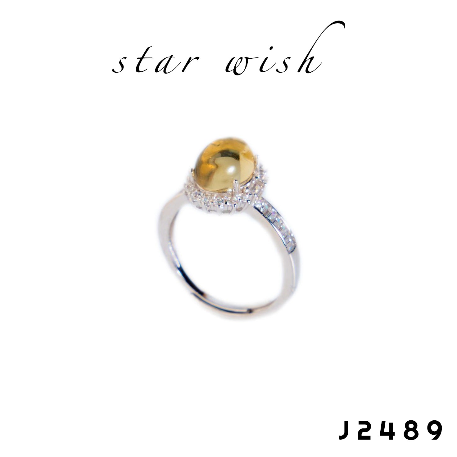Star Wish S925銀 黃水晶戒指 J2489【SS496】