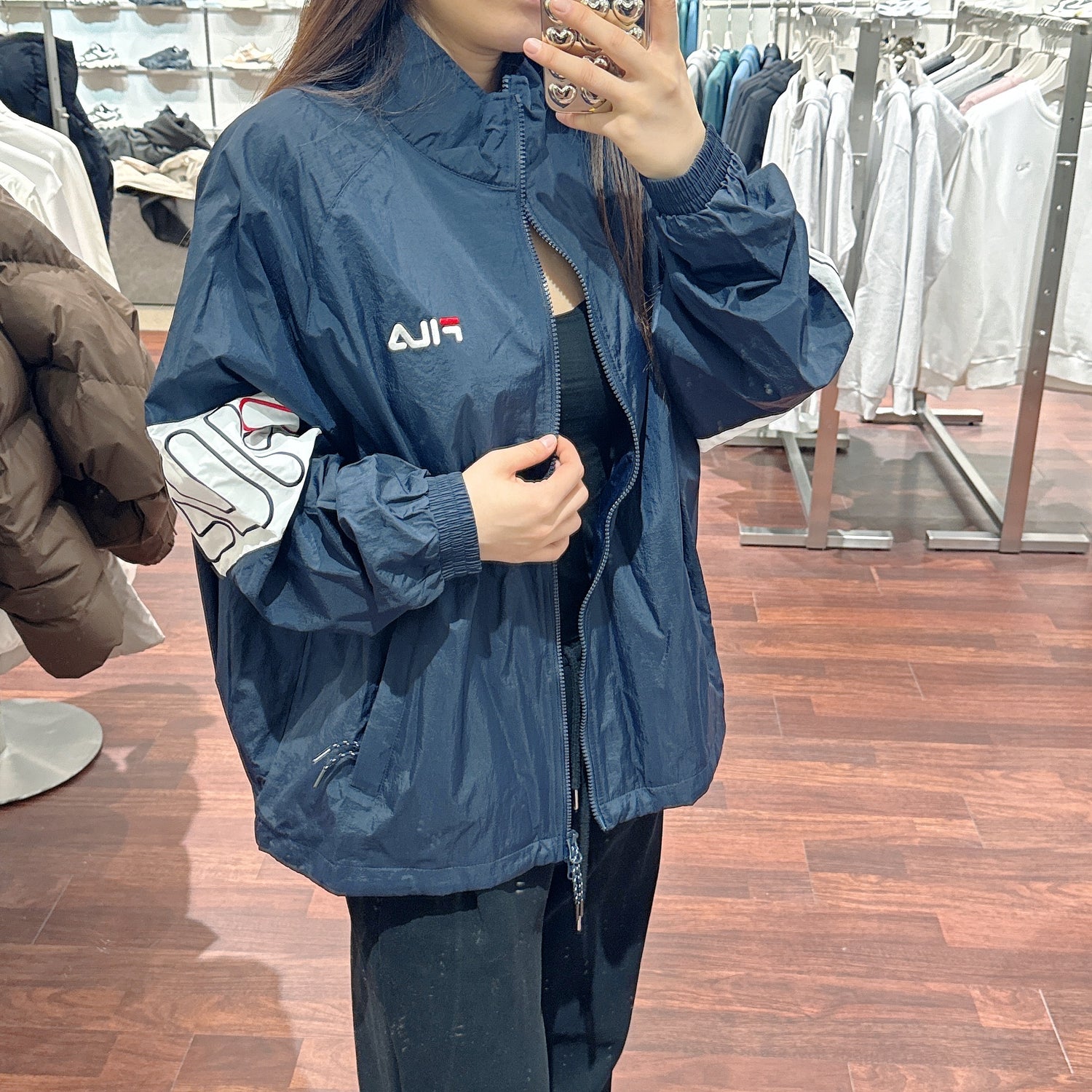 韓國 FILA Logo Sleeve Color Block Windbreaker【FA004】