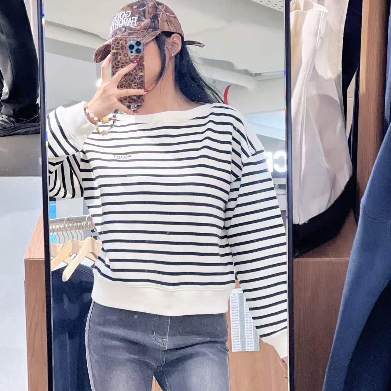 韓國 Marithe Francois Girbaud W Boat Neck Oversized Sweatshirt【MF705】