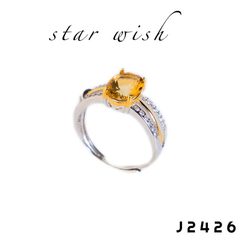 Star Wish S925銀 黃水晶戒指 J2426【SS500】