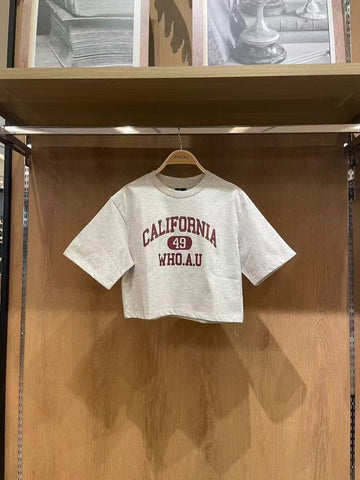 韓國 Who.A.U California Crop T-shirt【WA140】