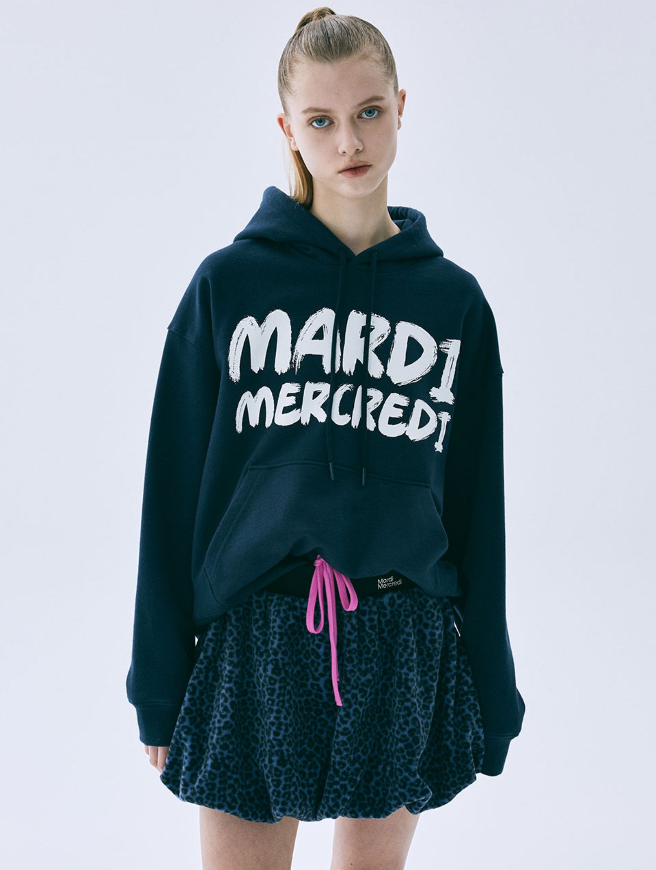 韓國 Mardi Mercredi Hoody Brush Logo Contrast【MM182】
