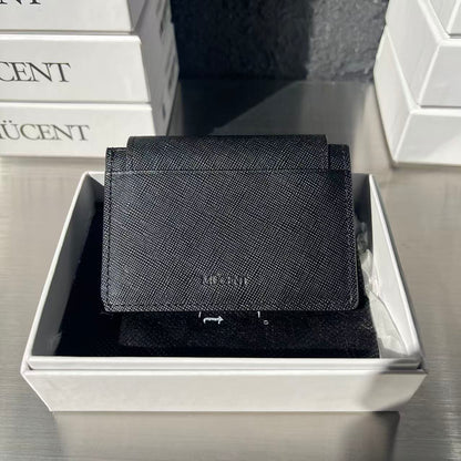 韓國 Mucent Arc Metal Logo Saffiano Accordion Wallet【MU110】