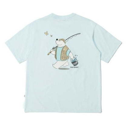 韓國 Nordisk Fishing Cartoon Polar Bear Back Short Sleeve T-Shirt【NK003】