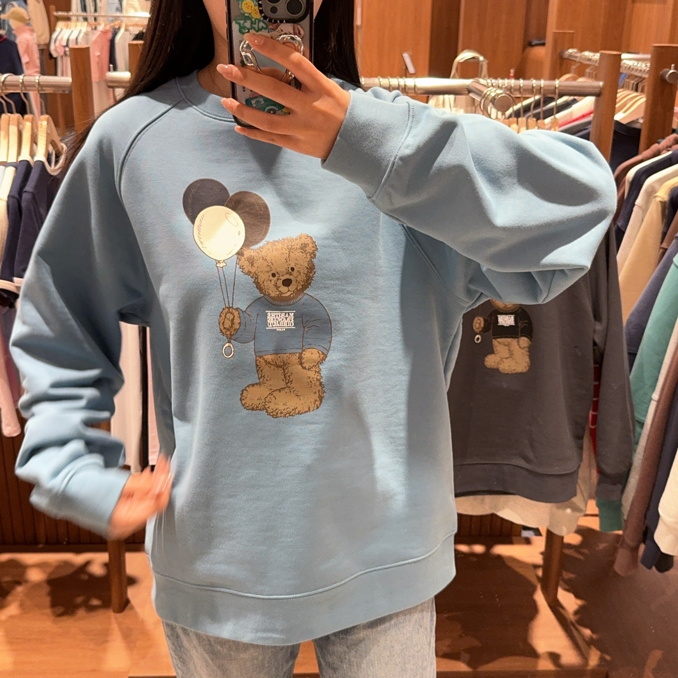 韓國 Marithe Francois Girbaud BALLOON DOODLE BEAR SWEATSHIRT【MF321】