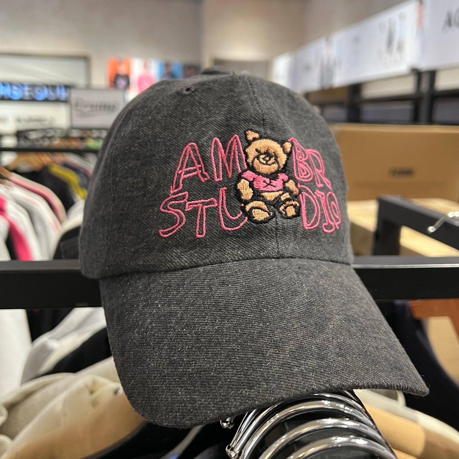 韓國 Ambler Embler Unisex Smile Bear Denim Embroidered Ball Cap Baseball Cap【AR009】 - STT Mall HK 靚太網購