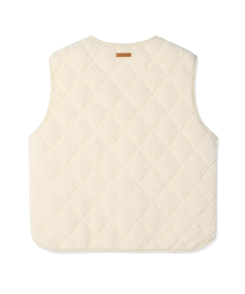 韓國 Wacky Willy Women's Quilted Boucle Vest【WW072】