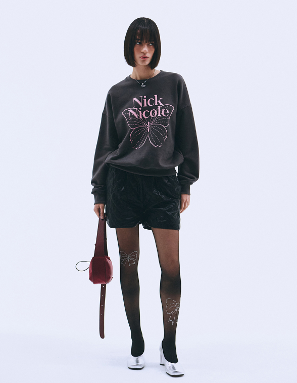 韓國 Nick Nicole BUTTERFLY SIGNATURE SWEATSHIRT【NN041】