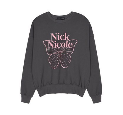 韓國 Nick Nicole BUTTERFLY SIGNATURE SWEATSHIRT【NN041】