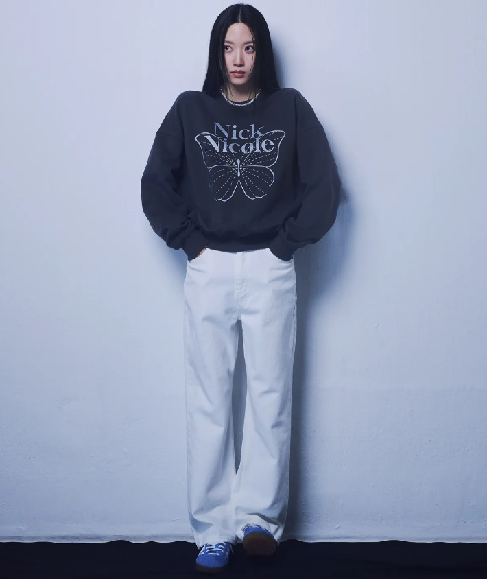 韓國 Nick Nicole BUTTERFLY SIGNATURE SWEATSHIRT【NN041】