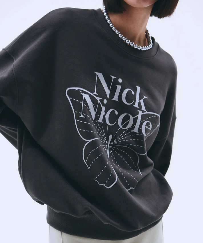 韓國 Nick Nicole BUTTERFLY SIGNATURE SWEATSHIRT【NN041】