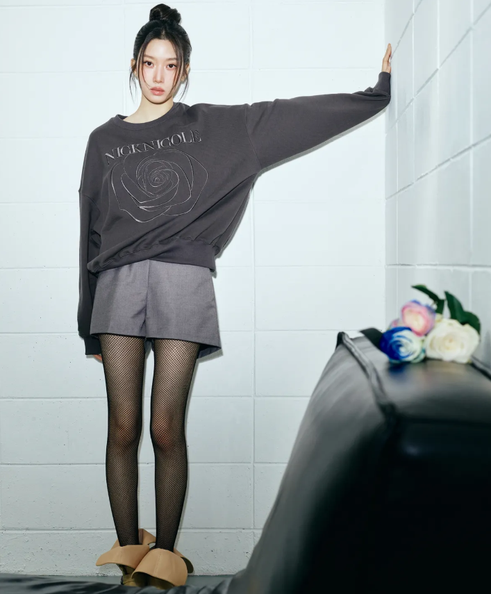 韓國 Nick Nicole VOLUME NICOLE ROSE SWEATSHIRT【NN040】