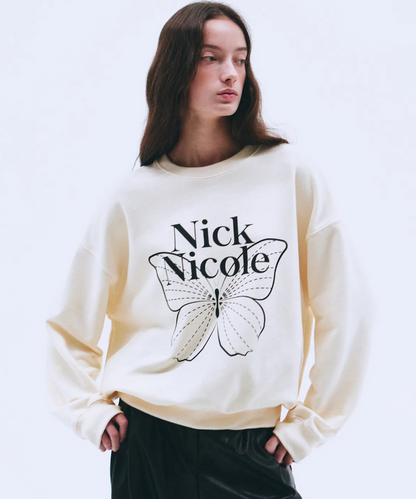 韓國 Nick Nicole BUTTERFLY SIGNATURE SWEATSHIRT【NN041】