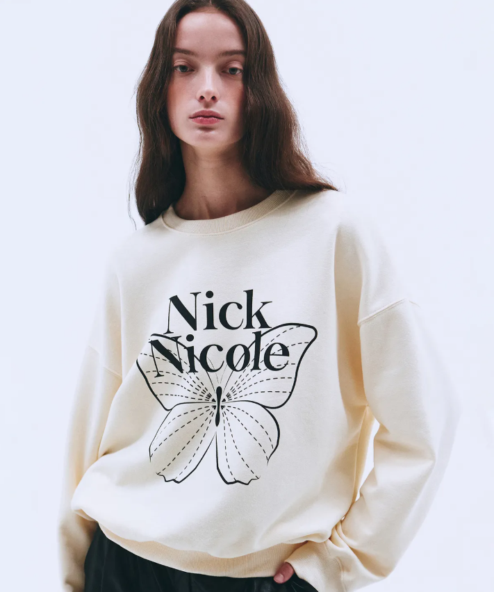 韓國 Nick Nicole BUTTERFLY SIGNATURE SWEATSHIRT【NN041】