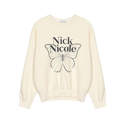 韓國 Nick Nicole BUTTERFLY SIGNATURE SWEATSHIRT【NN041】