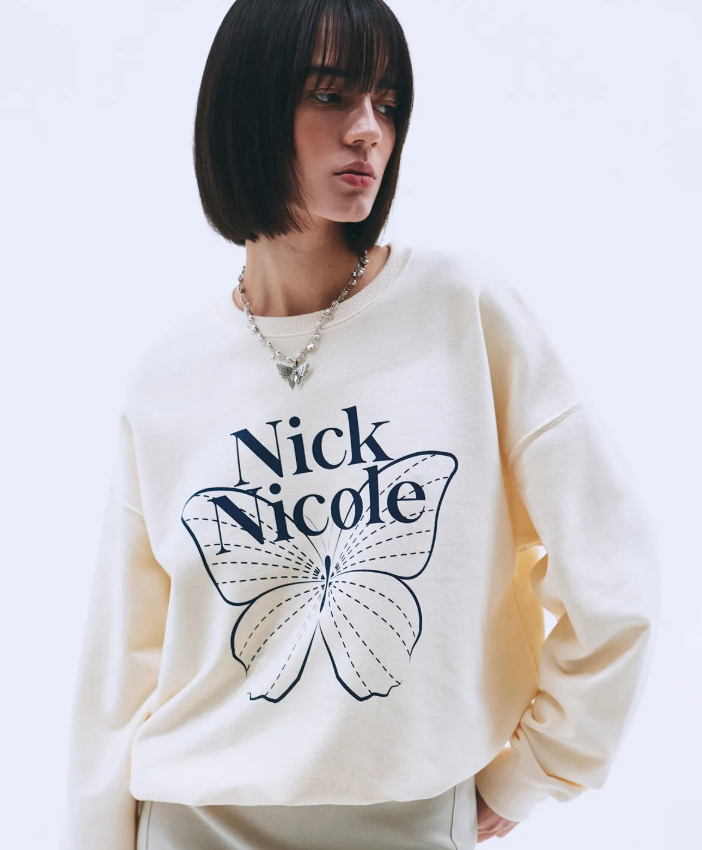 韓國 Nick Nicole BUTTERFLY SIGNATURE SWEATSHIRT【NN041】