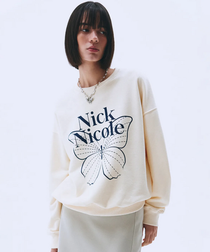 韓國 Nick Nicole BUTTERFLY SIGNATURE SWEATSHIRT【NN041】