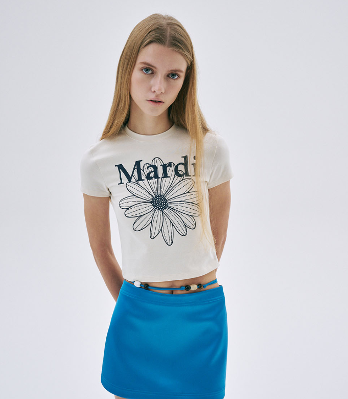 韓國 Mardi Mercredi CROPPED TSHIRT FLOWERMARDI【MM031】 - STT Mall HK 靚太網購